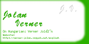 jolan verner business card